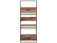 Nako Commercial Grade Reclaimed Timber & Iron Display Shelf with Drawers