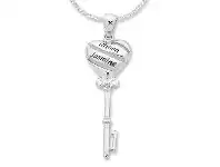 Bevilles Jewellery Personalised Diamond Set Key Necklace offer