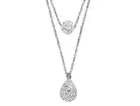 Bevilles Jewellery Stainless Steel Crystal Ball Belcher Necklace offer