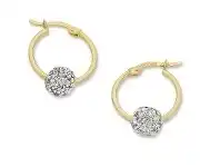 Bevilles Jewellery 9ct Yellow Gold Silver Filled Crystal Ball Earrings offer