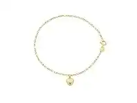 Bevilles Jewellery 9ct Yellow Gold Silver Infused Puff Heart Bracelet. offer