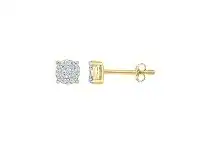 Bevilles Jewellery 9ct Yellow Gold 0.05ct Composite Stud Earrings offer