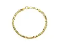 Bevilles Jewellery 9ct Yellow Gold Silver Infused Fancy Wheat Bracelet offer