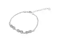 Bevilles Jewellery Sterling Silver Cubic Zirconia Infinity Bracelet offer