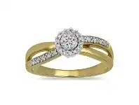 Bevilles Jewellery 9ct Yellow Gold 0.20ct Composite Diamond Ring offer