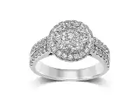 Bevilles Jewellery 9ct White Gold 1.00ct Diamond Flower Ring offer