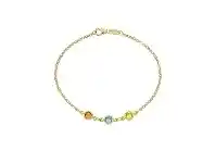 9ct Yellow Gold Silver Filled Coloured Crystal Bracelet