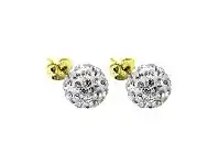 Bevilles Jewellery Stainless Steel Gold Crystal Earrings offer