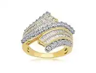 9ct Yellow Gold Beaded Edge Ring with 0.50ct of Diamonds