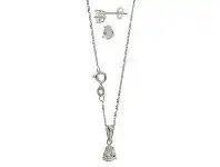 Bevilles Jewellery Sterling Silver Teardrop Earring & Necklace Set offer