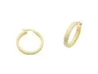 Bevilles Jewellery 9ct Yellow Gold Silver Filled Diamond Cut Hoop Earrings offer