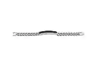 Bevilles Jewellery Stainless Steel White & Black Crystal ID Curb Bracelet offer