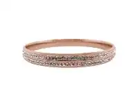 Bevilles Jewellery Rose Stainless Steel Pave Crystal Bangle offer