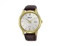 Bevilles Jewellery Seiko Men's Brown Leather Watch SUR298P1 offer