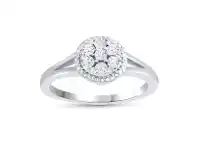 Bevilles Jewellery Sterling Silver Diamond Brilliant Illusion Solitaire Look Ring offer