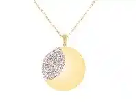 Bevilles Jewellery Yellow Stainless Steel Plain Crystal Disc Necklace offer