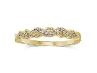 Bevilles Jewellery Diamond Set Stackable Twist Ring in 9ct Yellow Gold offer