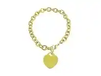 Bevilles Jewellery Stainless Steel Yellow Belcher Charm Bracelet With Heart offer