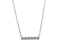 Bezel Tennis Necklace in Sterling Silver