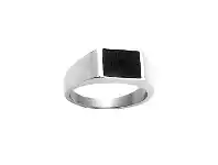 Bevilles Jewellery Men's Stainless Steel Black Plate Ring offer