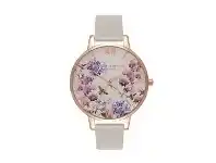 Bevilles Jewellery Olivia Burton Parlour Bee Blooms Rose Grey Leather Watch OB16PL30 offer