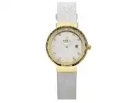Bevilles Jewellery Roberto Carati Nancy Gold, Silver & White Leather Ladies Watch offer