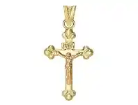 Bevilles Jewellery 9ct Rose & Yellow Gold Silver Infused Crucifix Cross Pendant offer