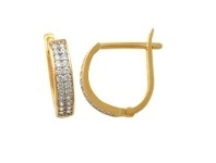 Bevilles Jewellery 9ct Yellow Gold Hoop Earrings with Cubic Zirconia offer