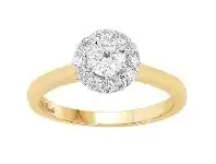 Bevilles Jewellery Love by Michelle Beville Halo Solitaire Ring with 0.55ct of Diamonds in 18ct Yellow Gold offer