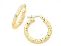 Bevilles Jewellery 9ct Yellow Gold Hoop Earrings- 3mm x 15mm offer