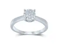 Bevilles Jewellery Brilliant Illusion Miracle Ring with 0.10ct of Diamonds in 9ct White Gold offer