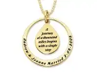 Bevilles Jewellery Personalised Message Necklace 9ct Yellow Gold offer