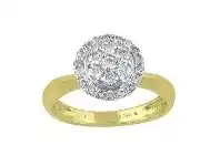 Bevilles Jewellery 9ct Yellow Gold 0.50ct Diamond Halo Ring offer