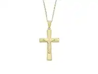 Bevilles Jewellery 9ct Yellow Gold Silver Infused Crucifix Cross Pendant offer