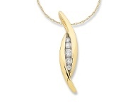 Bevilles Jewellery 9ct Yellow Gold Diamond Set Necklace offer