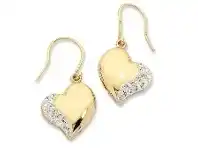 Bevilles Jewellery 9ct Yellow Gold Crystal Hook Earrings offer