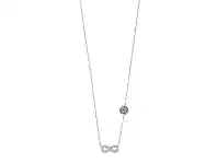 Bevilles Jewellery Sterling Silver Cubic Zirconia Infinity and Evil Eye Necklace offer