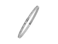 Bevilles Jewellery Stainless Steel Crystal Princess Channel Hinge Bangle offer