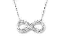 Bevilles Jewellery 9ct White Gold Diamond Infinity Necklace offer