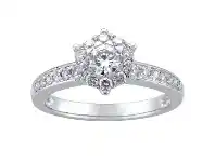 Bevilles Jewellery Brilliant Surround Ring with 3/4ct of Diamonds in 18ct White Gold offer