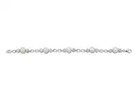 Bevilles Jewellery Sterling Silver Freshwater Pearl & Cubic Zirconia Bracelet offer