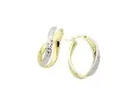 Bevilles Jewellery 9ct Yellow Gold Silver Filled Two Tone Infinity Hoop Earrings offer
