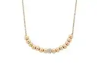 Bevilles Jewellery Stainless Steel Rose Colour Necklace with Crystal Ball offer