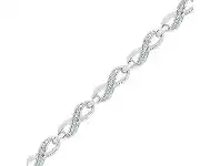 Bevilles Jewellery Sterling Silver 0.06ct Diamond Infinity Bracelet offer