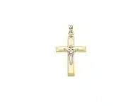 Bevilles Jewellery 9ct Yellow Gold Silver Infused Two Tone Crucifix Cross Charm offer