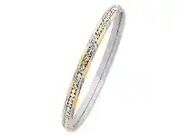 Bevilles Jewellery Stainless Steel 3 Tone Crystal Bangle offer