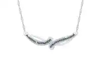 Bevilles Jewellery Sterling Silver 0.10ct Black Diamond Fancy Necklace offer