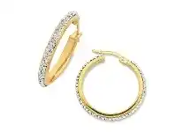 Bevilles Jewellery 9ct Yellow Gold Silver Filled Crystal Earrings offer