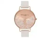 Bevilles Jewellery Olivia Burton Lace Detail Blush and Rose Gold Watch OB16MV53 offer