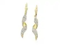 Bevilles Jewellery 9ct Yellow Gold Silver Infused Swirl Earrings offer